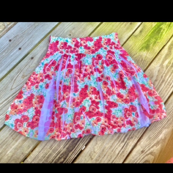 Y2K Floral Lipstick Skater Skirt - Picture 4 of 6
